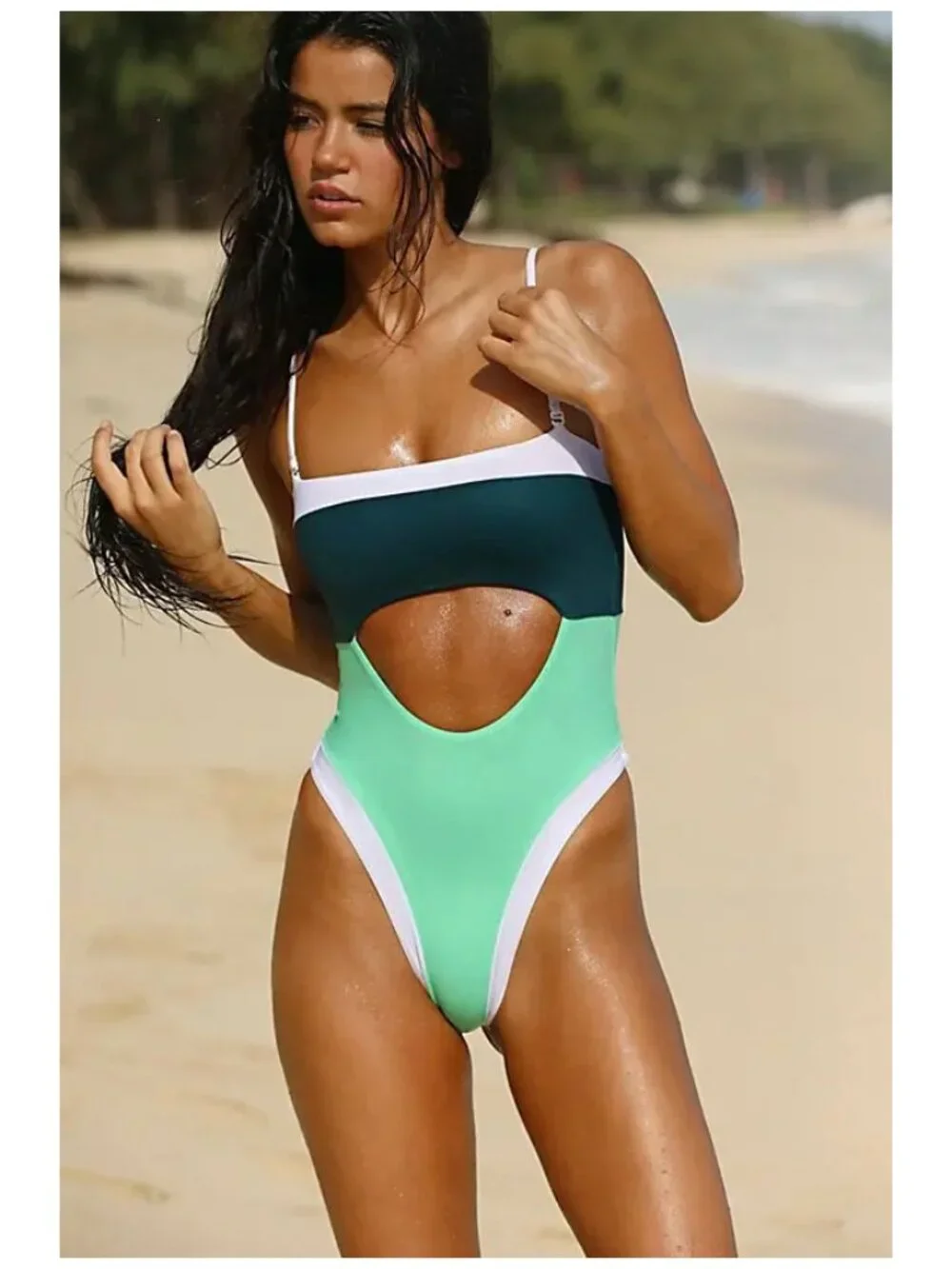 ONEONE Free People Alisha One-Piece Swimsuit in Spearmint Size X-Small NWT